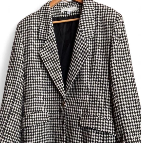 Vintage 80's/90's Made In USA Wool Houndstooth Womens Blazer - Picture 2 of 8